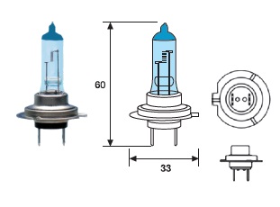 002603100000 - H7 LAMP.12V 55W BLUE